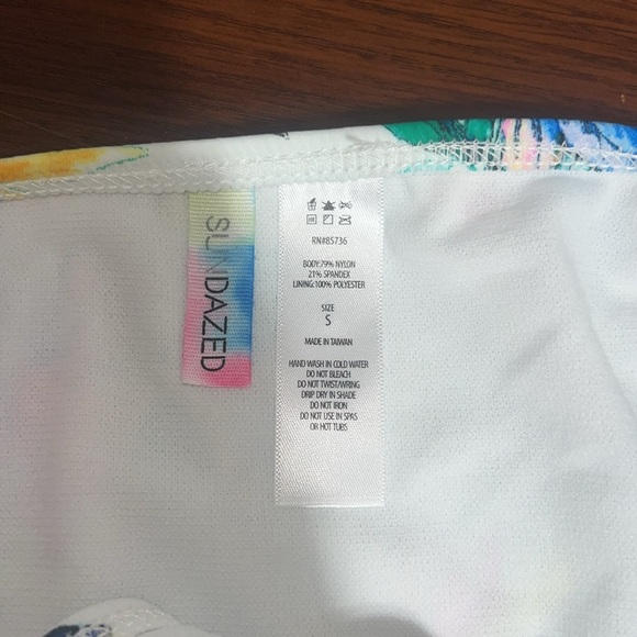 SUNDAZED Lizzie Printed Shirred-Strap Bikini Bottoms Size Small - Picture 3 of 3